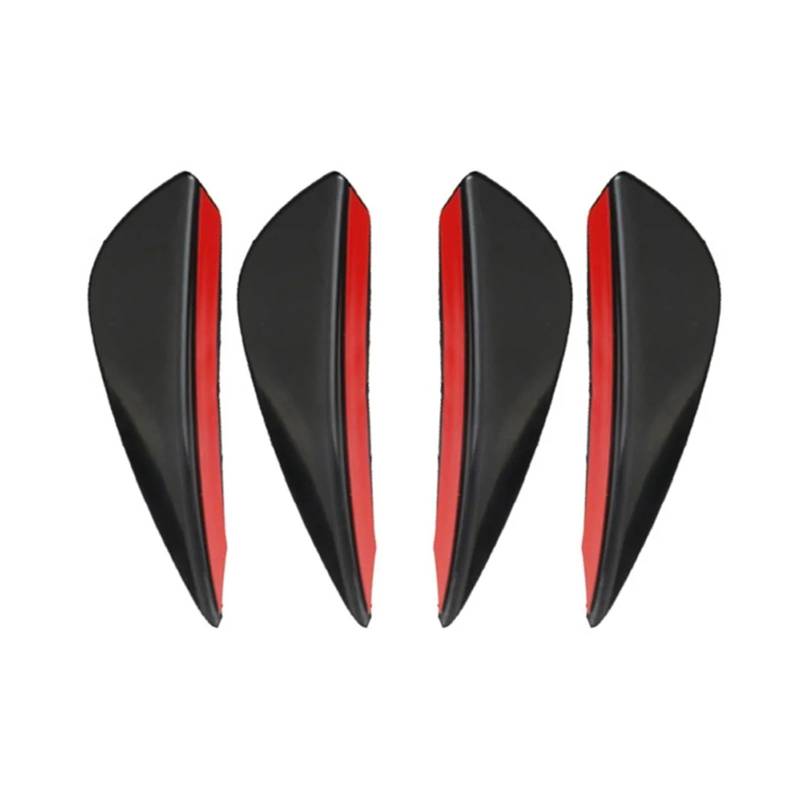 Auto-Frontspoiler 4/6Pcs Auto Geändert Canard Dekor Auto Zubehör Auto Vorderen Stoßfänger Lip Dekoration Diffusor Shunt Fin Körper Spoiler Canard Wertigkeit Frontstoßstange(4pcs Black) von URAGER