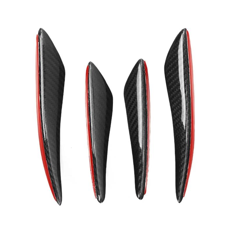 Auto-Frontspoiler 4/6Pcs Auto Geändert Canard Dekor Auto Zubehör Auto Vorderen Stoßfänger Lip Dekoration Diffusor Shunt Fin Körper Spoiler Canard Wertigkeit Frontstoßstange(4pcs Carbon Fiber) von URAGER