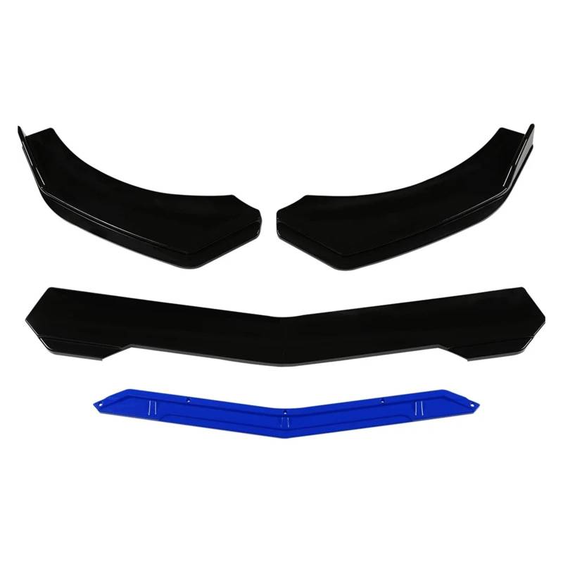 Auto-Frontspoiler 5 Teile/Satz Universal Auto Vorderen Stoßfänger Lippe Kinn Spoiler Splitter Diffusor Körper Kit Schwarz Carbon Druck Außen Zubehör Teile Frontstoßstange(Blau) von URAGER