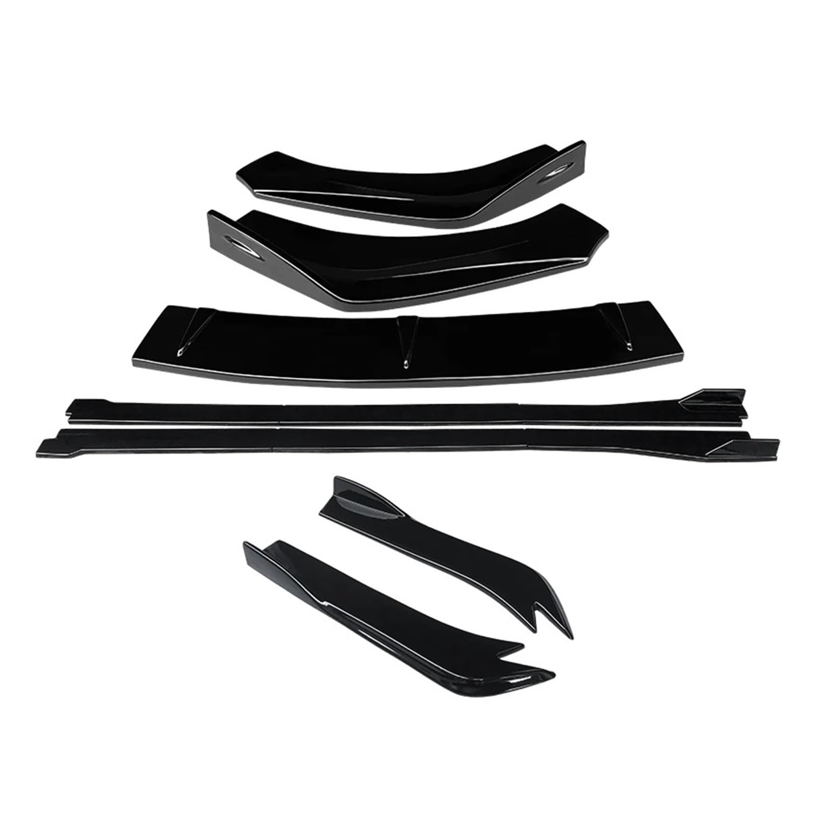 Auto-Frontspoiler Für A7 2015 2016 2017 2018 Auto Front Stoßstange Splitter Lip Body Kit Spoiler Seite Röcke Extensions Hinten Wrap Winkel ABS Frontstoßstange(Gloss Black) von URAGER