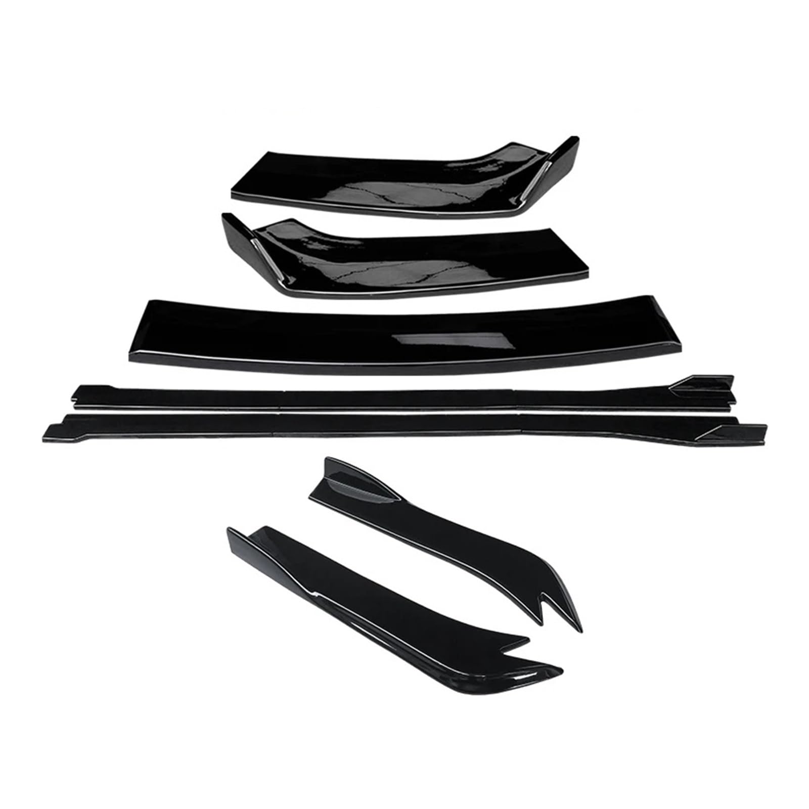 Auto-Frontspoiler Für Benz C-Klasse W204 C63 2007 08 09 10 11 12 13 2014 Auto Body Kit Front Stoßstange Splitter Lip Spoiler Seite Röcke Hinten Wrap Winkel ABS Frontstoßstange(Gloss Black) von URAGER