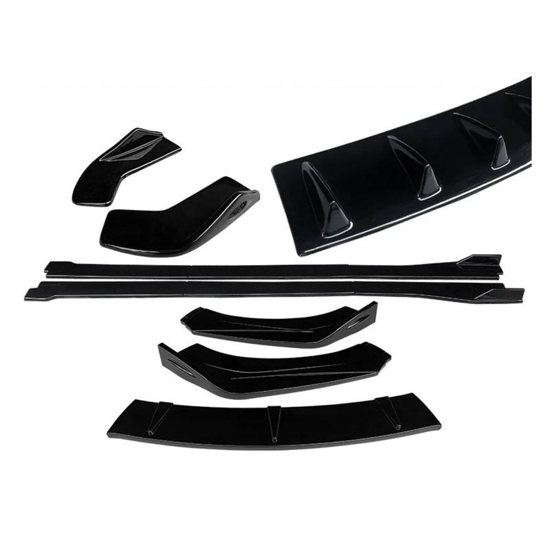 Auto-Frontspoiler Für TT Für TTRS 2004-2019 ABS Auto Front Stoßstange Splitter Lip Body Kit Spoiler Hinten Wrap Winkel Shark Fins Seite Röcke Extensions Frontstoßstange(Gloss Black A) von URAGER