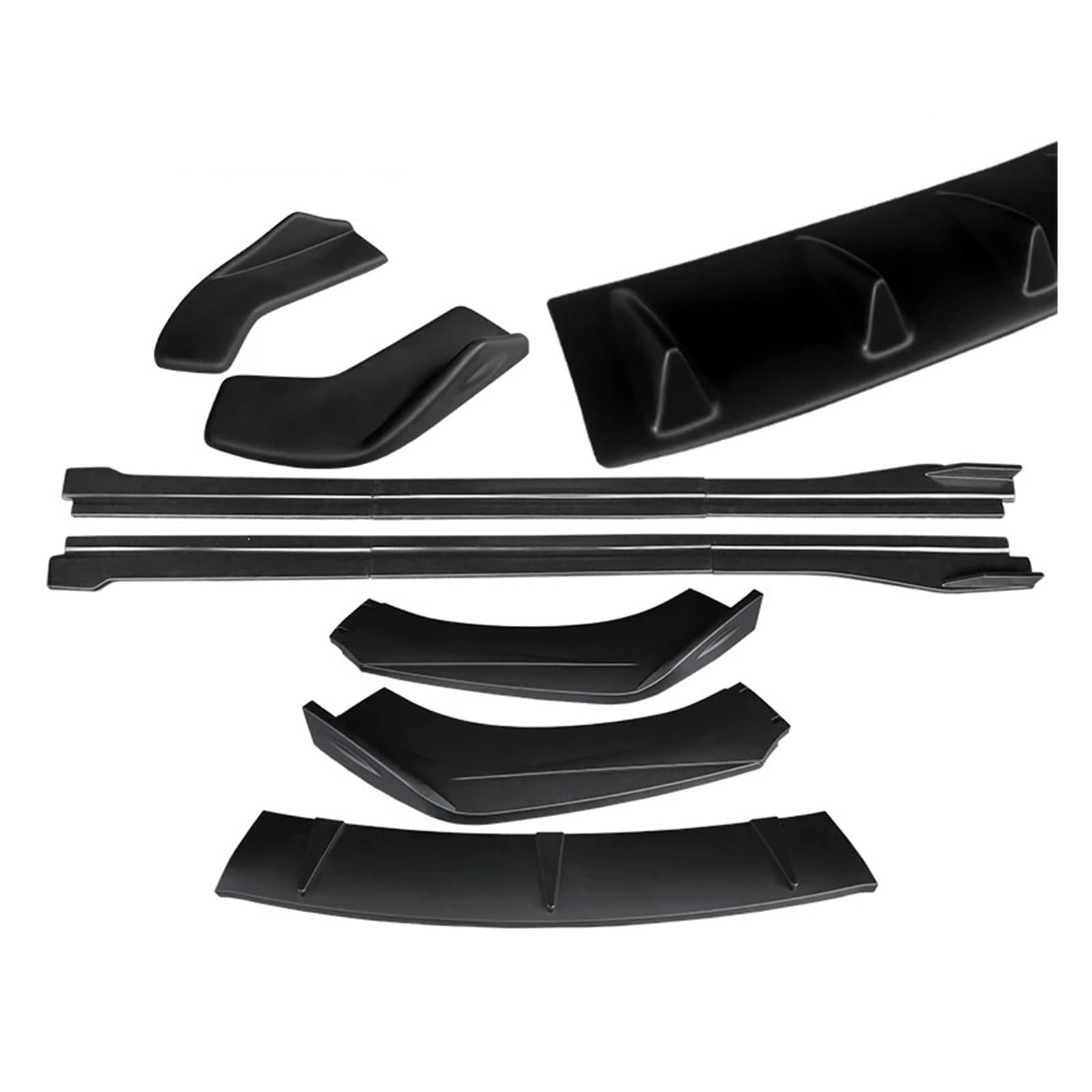 Auto-Frontspoiler Für TT Für TTRS 2004-2019 ABS Auto Front Stoßstange Splitter Lip Body Kit Spoiler Hinten Wrap Winkel Shark Fins Seite Röcke Extensions Frontstoßstange(Matte Black B) von URAGER