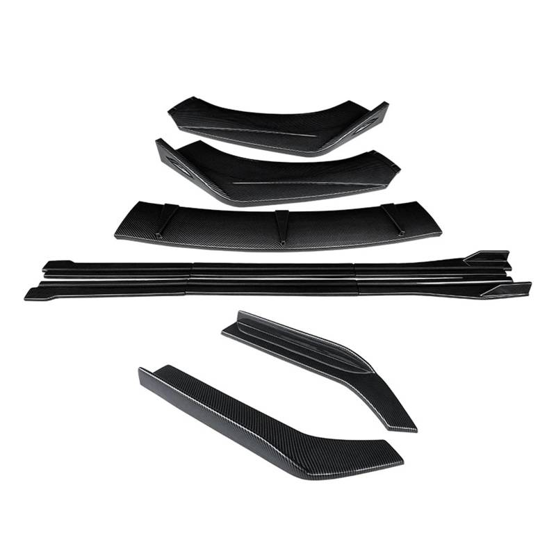 Auto-Frontspoiler Für VW Für Passat Für B7 2011-2015 Auto Vordere Stoßstange Lip Body Kit Kinn Spoiler Schutz Seite Röcke Extensions Hinten Wrap Winkel Zubehör Frontstoßstange(Kohlefaser-Optik) von URAGER