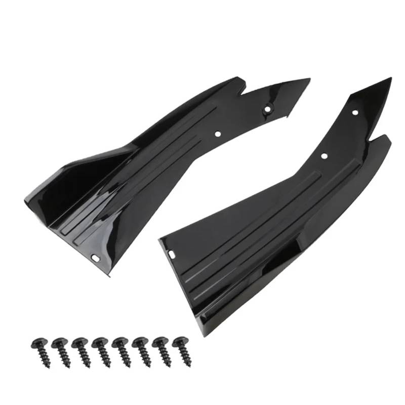 Auto-Frontspoiler Paar Universal-Auto-Heckstoßfänger-Spoilerlippe, Kohlefaser-Flügelverkleidung Schutz Anti-Crash-Diffusor Seitenschweller Wickelwinkel-Splitter Frontstoßstange(2pcs Black) von URAGER