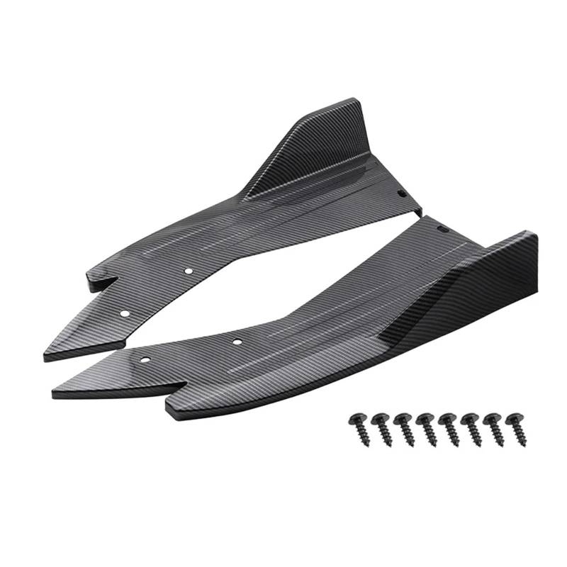 Auto-Frontspoiler Paar Universal-Auto-Heckstoßfänger-Spoilerlippe, Kohlefaser-Flügelverkleidung Schutz Anti-Crash-Diffusor Seitenschweller Wickelwinkel-Splitter Frontstoßstange(2pcs Carbon Fiber) von URAGER