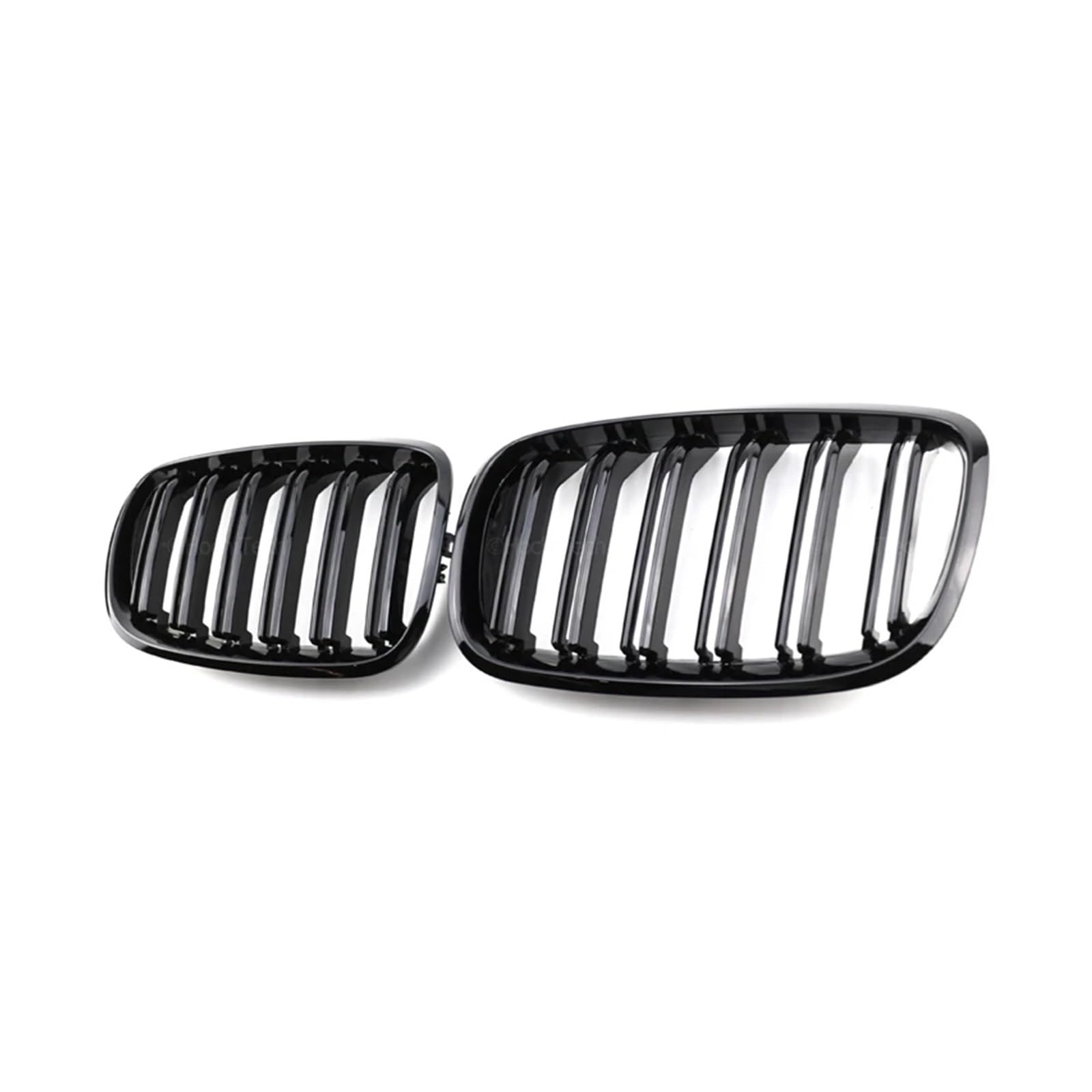 Auto Kühlergrill 2Pcs Für Für X5 E70 2007-2013 Für X6 E71 E72 2008-2014 Auto Zubehör Auto Stil Glanz Schwarz Front Niere Doppel Lamellen Grill Grille Front Kühlergrille von URAGER