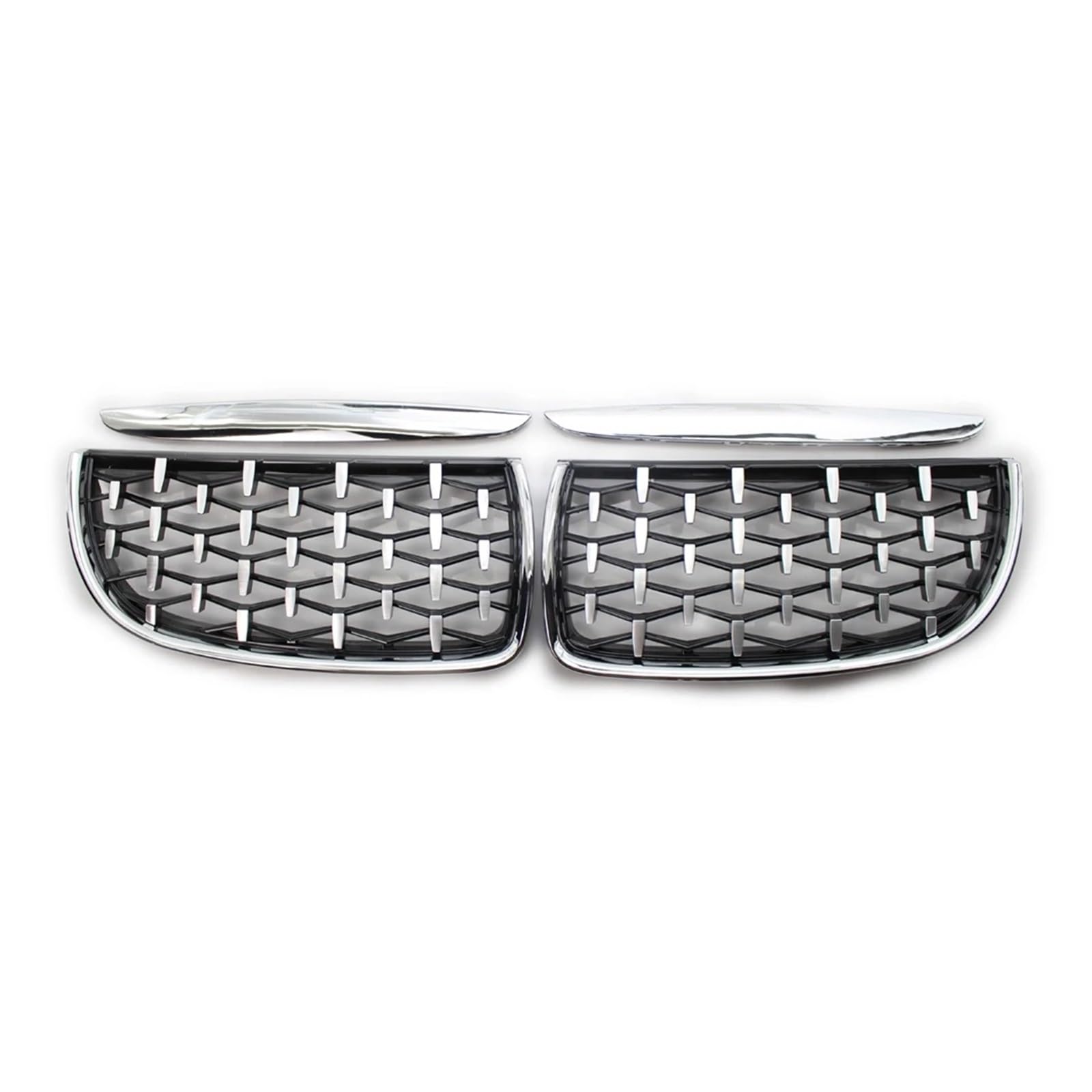 Auto Kühlergrill Auto Vollchrom Front Nierengrill Für E90 E91 3er Serie 2005 2006 2007 2008 Racing Grills Glanz Schwarz Stil Front Kühlergrille(Sliver) von URAGER