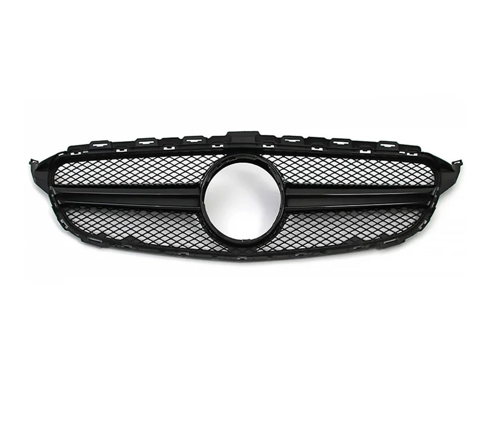 Auto Kühlergrill Frontgrill Für Die Stoßstange Für Benz C-Klasse W205 C180 C200 C250 C300 2015 2016 2017 2018, Renngitter Im Chrom-Schwarz-Diamant-Stil Front Kühlergrille(A-Glossy Black) von URAGER