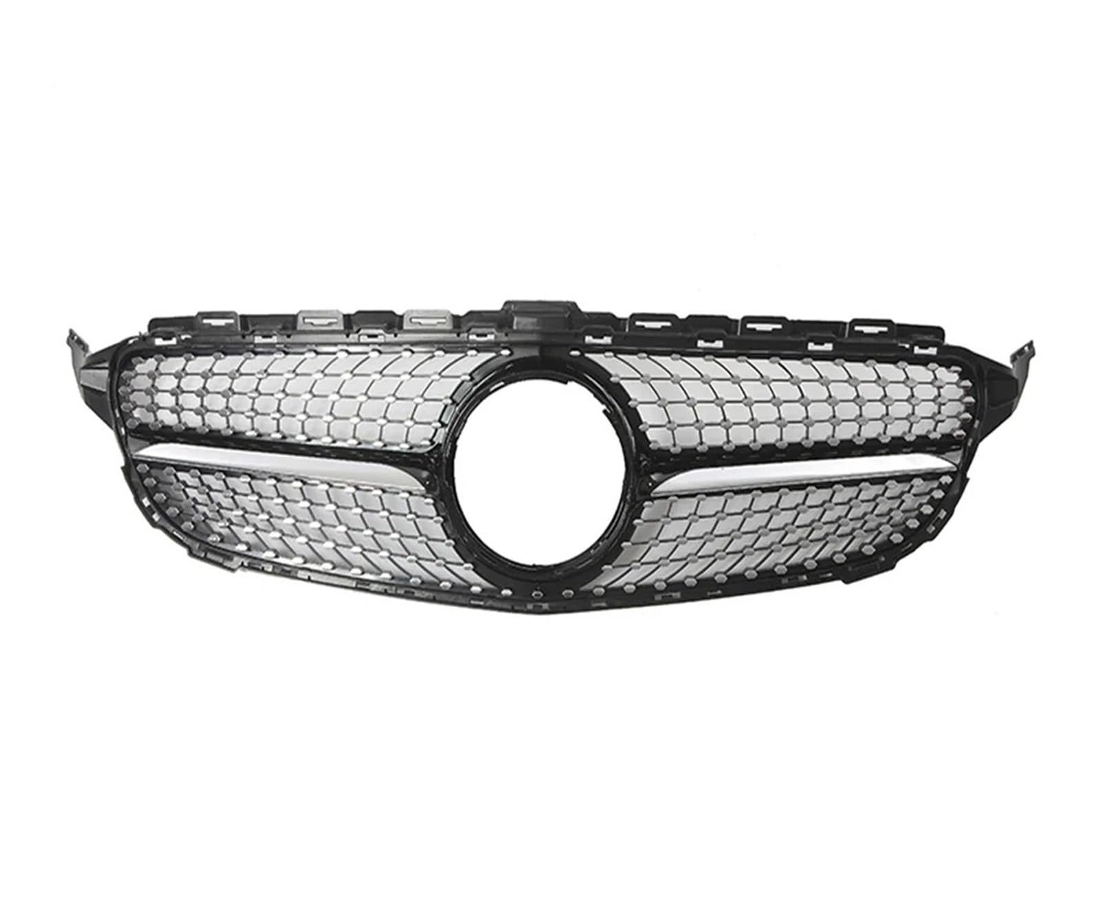 Auto Kühlergrill Frontgrill Für Die Stoßstange Für Benz C-Klasse W205 C180 C200 C250 C300 2015 2016 2017 2018, Renngitter Im Chrom-Schwarz-Diamant-Stil Front Kühlergrille(Diamond-Chrome Black) von URAGER