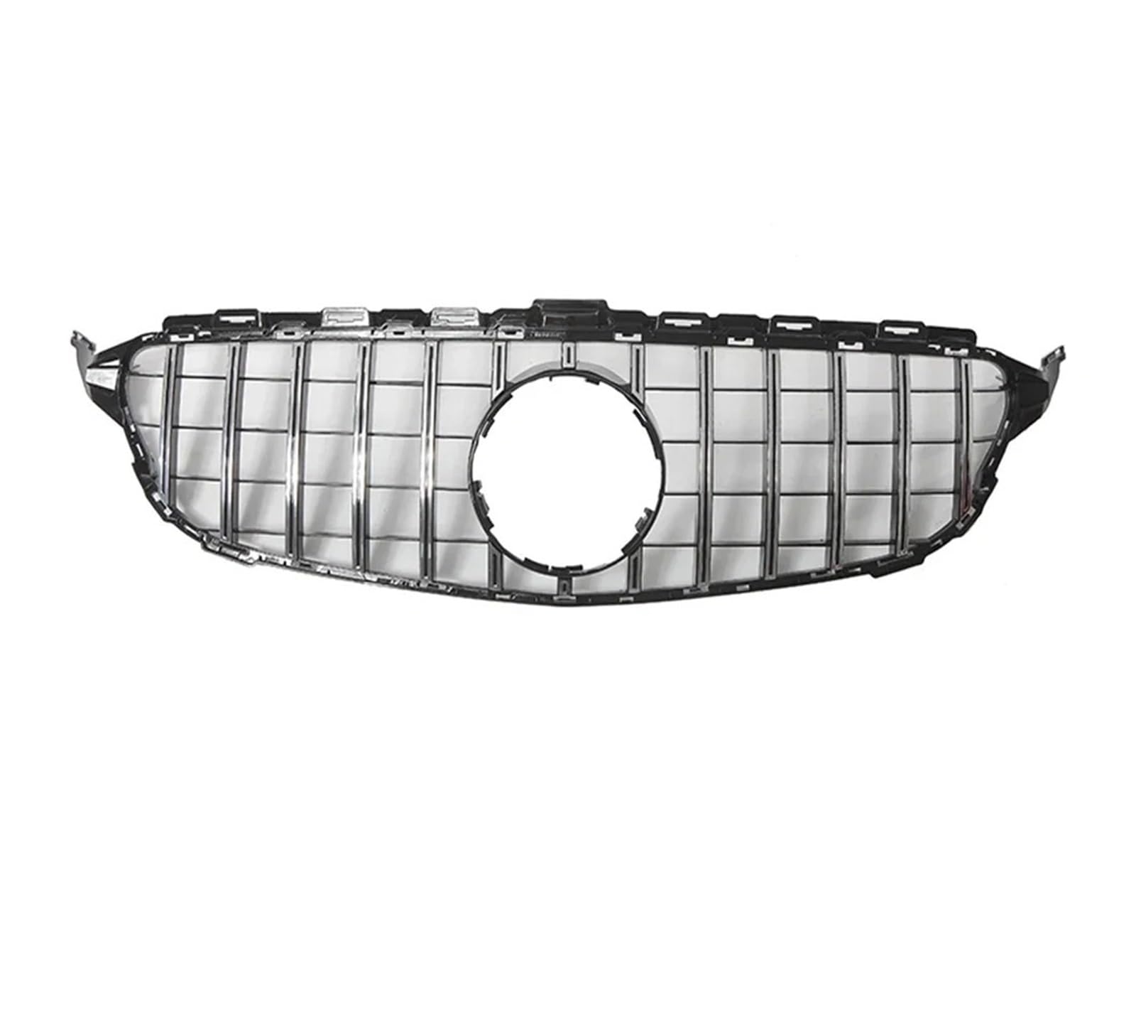 Auto Kühlergrill Frontgrill Für Die Stoßstange Für Benz C-Klasse W205 C180 C200 C250 C300 2015 2016 2017 2018, Renngitter Im Chrom-Schwarz-Diamant-Stil Front Kühlergrille(G-Chrome Silver) von URAGER