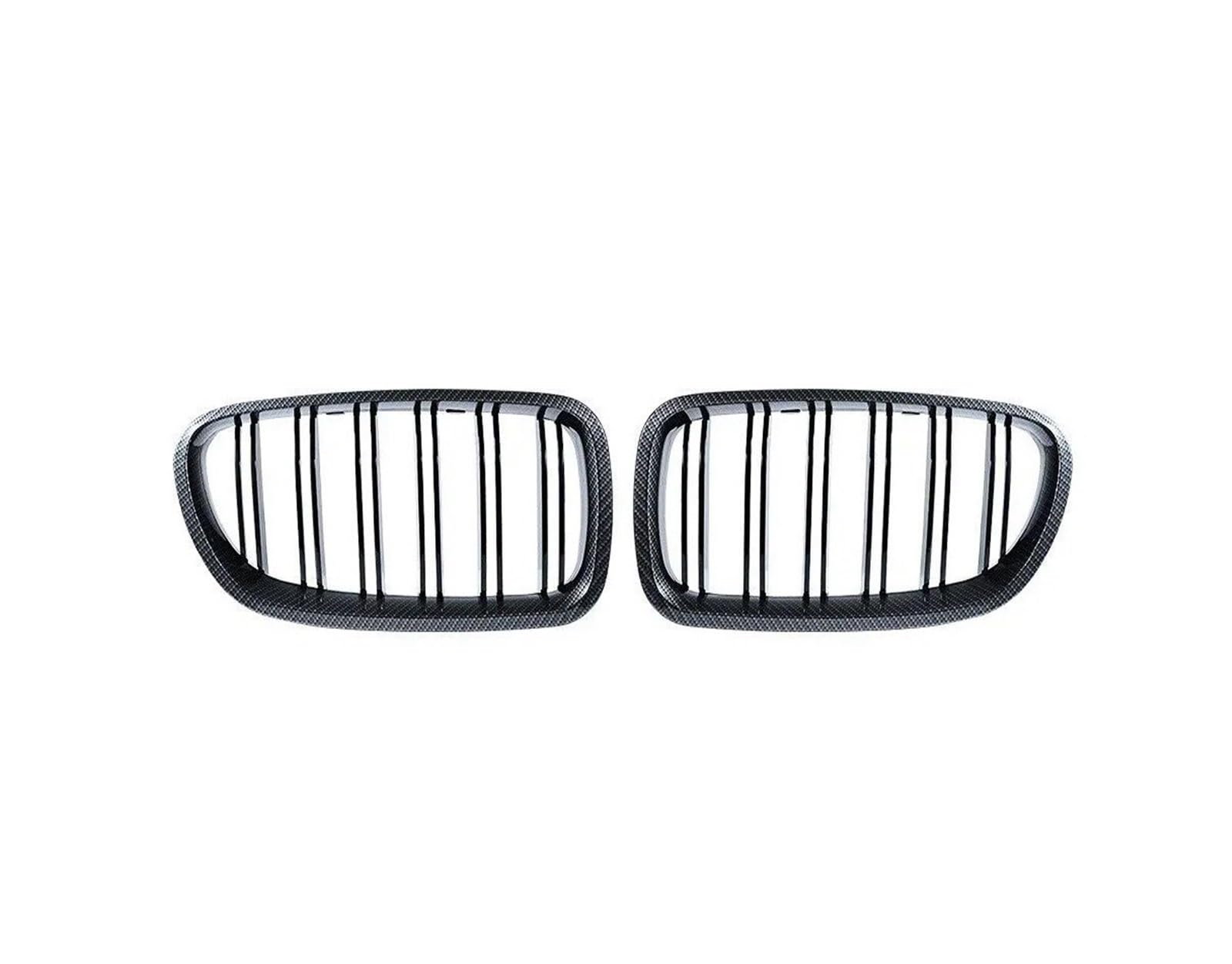 Auto Kühlergrill Für 5 Series F10 F11 F18 520d 530d 540i 2010-2017 Auto Glanz Schwarz Nierengrill Doppellamellen Racing Grill Ersatzteil Front Kühlergrille(Carbon Look) von URAGER