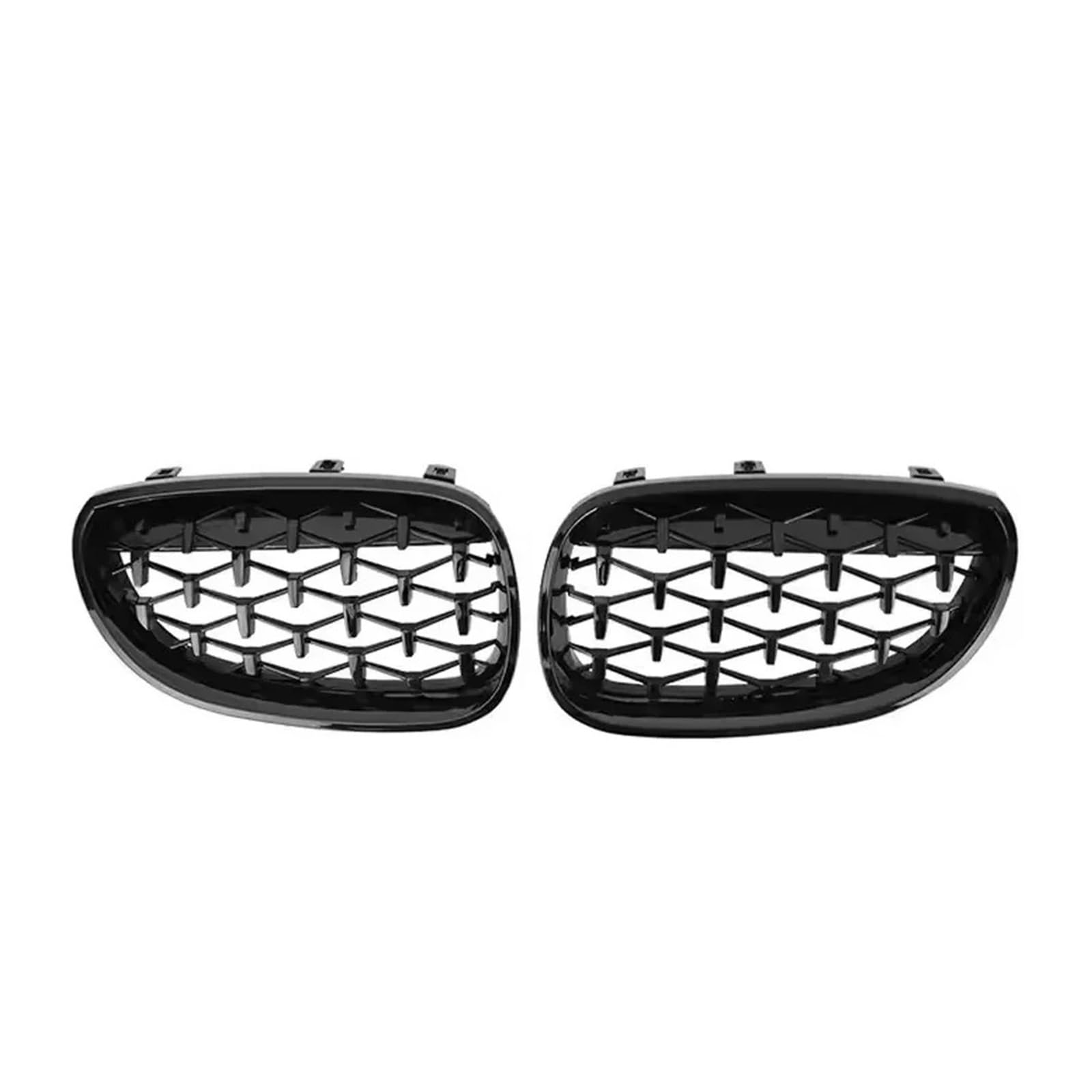 Auto Kühlergrill Für 5er E60/E61 Für M5 325i 2004-2009 Frontstoßstange Chrom Diamanten Stil Haubengitter Einzellinien-Stil Lamellengitter Front Kühlergrille(Diamond-Glossy Black) von URAGER