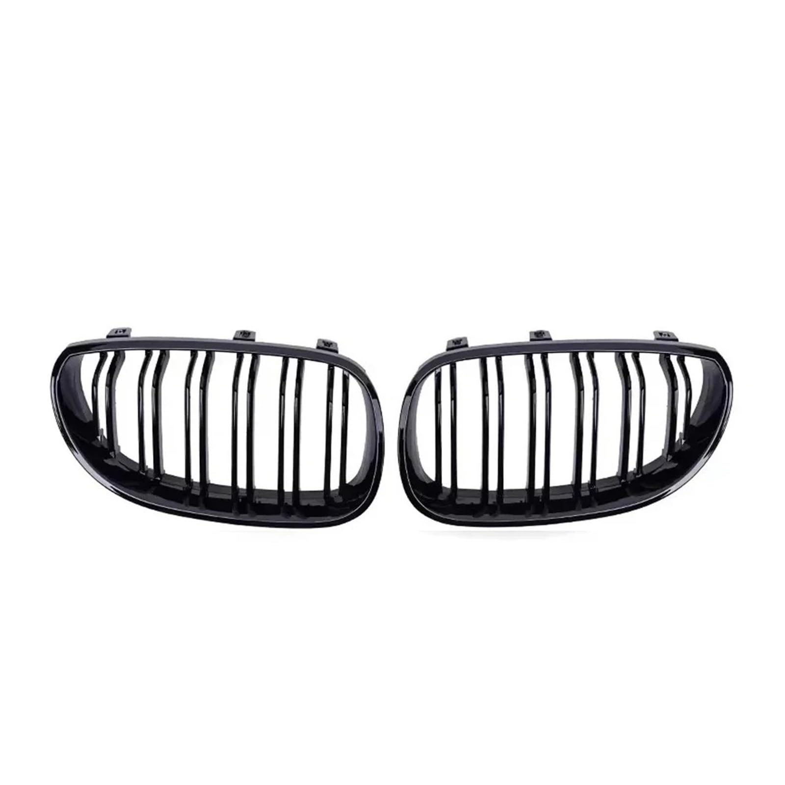 Auto Kühlergrill Für 5er E60/E61 Für M5 325i 2004-2009 Frontstoßstange Chrom Diamanten Stil Haubengitter Einzellinien-Stil Lamellengitter Front Kühlergrille(Double-Glossy Black) von URAGER