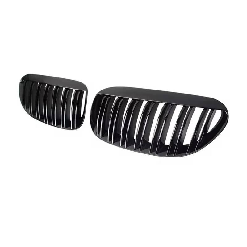 Auto Kühlergrill Für 6er-Serie E63 E64 2004 05 06 07 08 09 2010 Glänzend Schwarz Single Line Style Auto Frontstoßstangengitter Matte Racing Grill Zubehör Front Kühlergrille(Double-Glossy Black) von URAGER