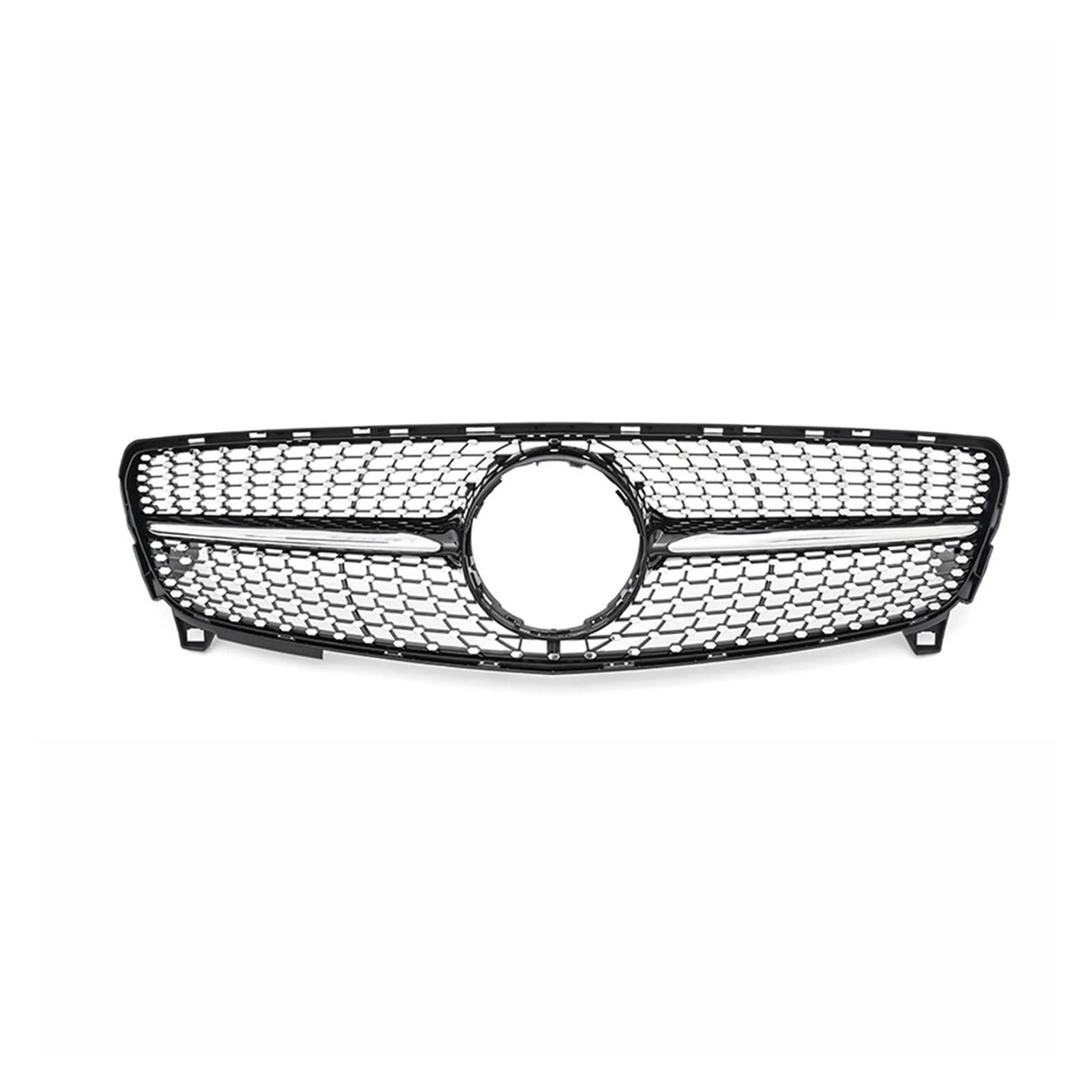 Auto Kühlergrill Für Benz Für A-Klasse W176 2016-2018 A180 A200 A250 A45 Für AMG Chrom Black Diamonds Style Kühlergrill Schwarz Für GTR Frontstoßstangengrill Front Kühlergrille(Diamonds-Black) von URAGER