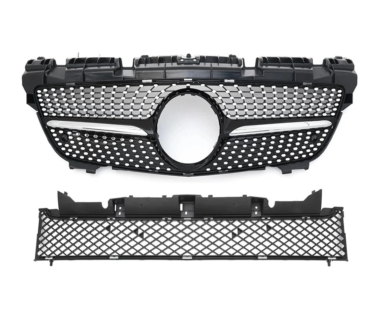 Auto Kühlergrill Für Benz R172 Für SLK 2011 2012 2013 2014 2015 Diamant Für GT Stil Front Einlass Grille Stoßstange Grill Mitte Gitter Mesh Tuning Teil Front Kühlergrille(Silvery A) von URAGER