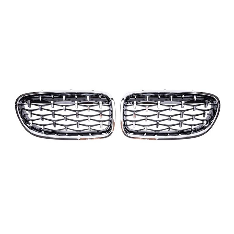 Front Kühlergrille Kühlergitter Auto Front Nieren Stoßstange Grill Gitter Diamant Stil Racing Grille Für 5 Series F10 F11 F18 520 523 525 530i M5 2010-2013 2014 2015 2016 2017(All Silver) von URAGER