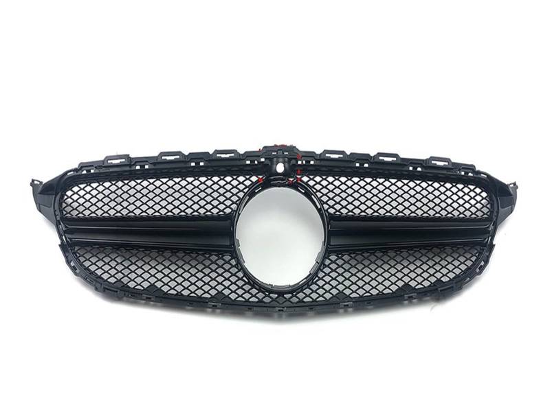 Front Kühlergrille Kühlergitter Für Benz W205 C205 S205 C43 C 2014-2021 C200 C260 C180 C250 C300 Für Coupe Für AMG Tuning GT Diamant Front Stoßstangengrill Frontgrill(14-18 Black with Cam) von URAGER