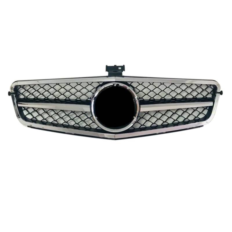 Front Kühlergrille Kühlergitter W204 Für AMG Für GT Grill Schwarz Silber Front Stoßstange Kühler Diamanten Grille Für Benz C Klasse C200 2007 2008 2009 2010 2011 2012 2013 2014(Silver Black) von URAGER