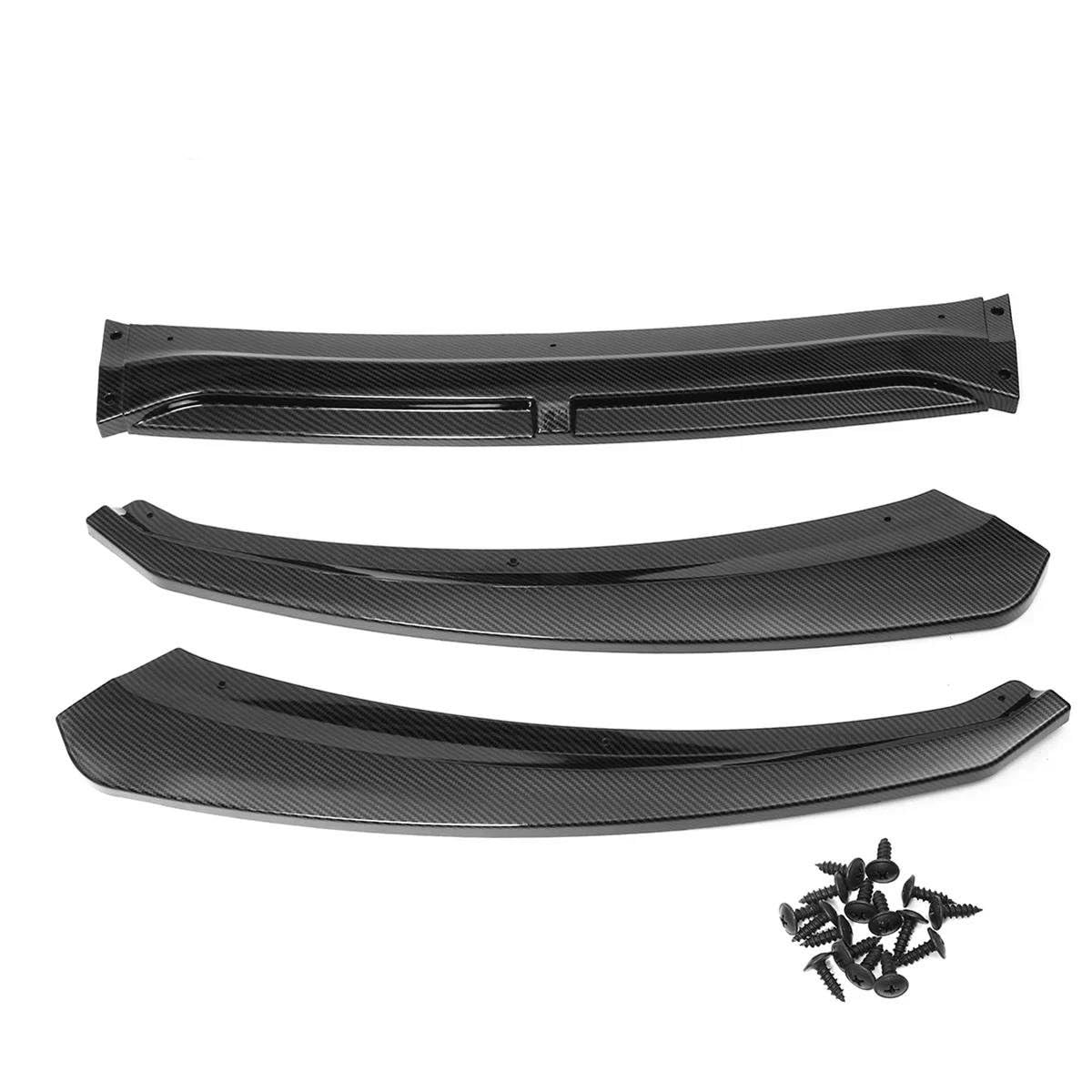 Frontstoßstange Spoiler Auto Frontspoiler Frontschürze Lip Spoiler Seite Untere Splitter Körper Kit Schutz Deflektor Diffusor Für Ford Für Focus 2012 2013 2014 2015 2016 2017 2018 Zubehör(Kohlefaser-O von URAGER