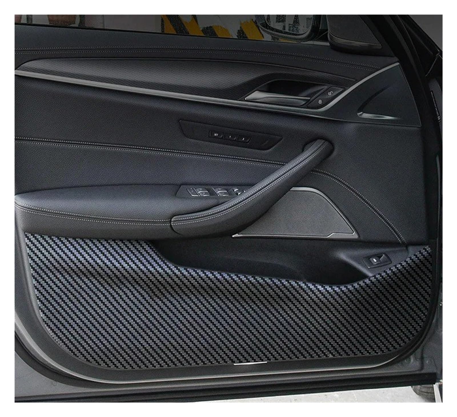 Interieur Dekor 4 Stück Für 5er 2011–2017 5er G30 2018–2023 Auto-Front-Hintertür-Anti-Kick-Pad-Schutzabdeckung Anti-Schmutz-PU-Aufkleber Auto Zubehör Innenraum(18-21 Carbon) von URAGER