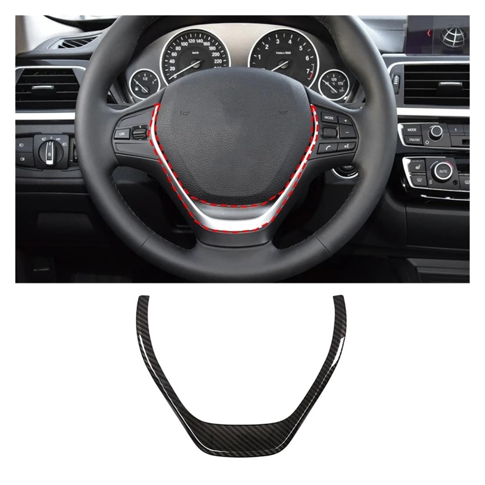 Interieur Dekor Für 3 4 Serie F30 F31 F32 F35 2013-2019 ABS Carbon Faser Innen Kit Dashboard Konsole Dekoration Abdeckung Trim Aufkleber Auto Zubehör Innenraum(E) von URAGER