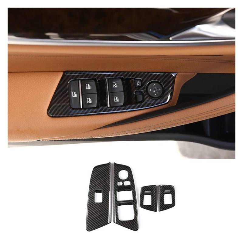 Interieur Dekor Für 5 Series G30 2018 2019 2020 2021 2022 Auto-Innenraum-Carbonfaser-Zierabdeckung Lenkrad-Armaturenbrett-Konsole Schalthebel-Panel-Aufkleber Auto Zubehör Innenraum(T) von URAGER