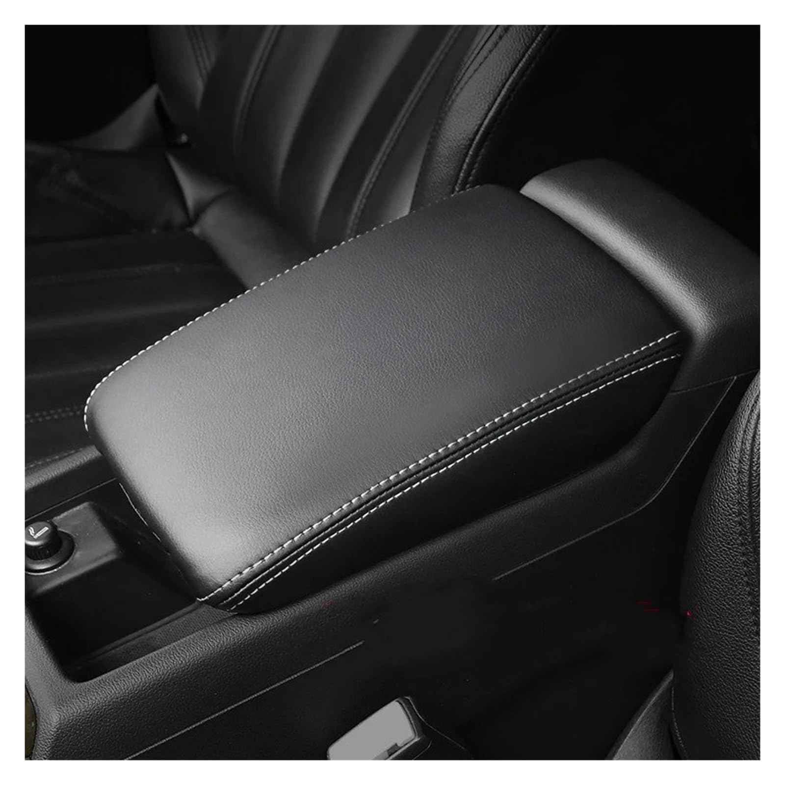 Interieur Dekor Für A4 2009 2010 2011 2012 2013 2014 2015 2016 Zentrale Steuerung Leder Armlehne Box Schutzhülle Auto Innen Zubehör Auto Zubehör Innenraum(Black White line) von URAGER