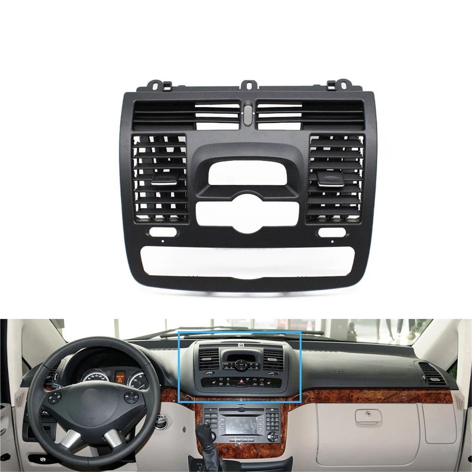 Interieur Dekor Für Benz Für Vito Für Viano W636 W639 2004-2010 2011 2012 2013 2014 2015 Auto AC Vent Grille Links Rechts Zentrale Air Vent Outlet Abdeckung Panel Auto Zubehör Innenraum(Central Model von URAGER