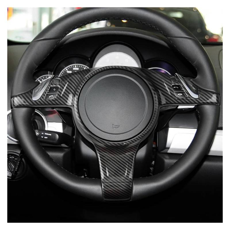 Interieur Dekor Für Cayenne 2011-2017 Für Panamera 2010-2016 Auto-Styling ABS Carbon Faser Lenkrad Panel Rahmen Abdeckung Trim Auto Zubehör Innenraum von URAGER