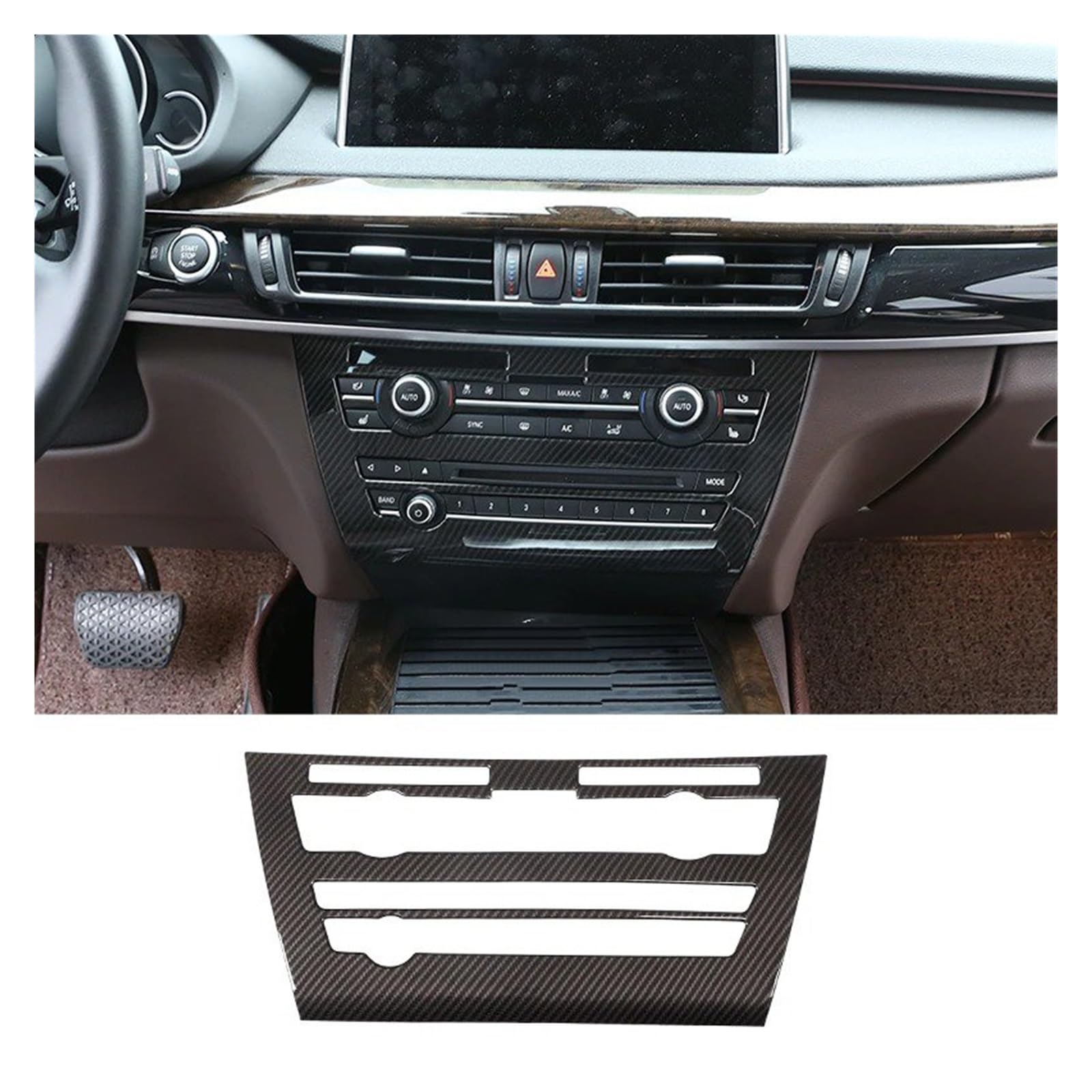 Interieur Dekor Für Für X5 F15 Für X6 F16 2014-2018 Lenkrad Armaturenbrett Konsole Schalthebel Panel Aufkleber Auto Innen Carbon Faser Trim Abdeckung Auto Zubehör Innenraum(K) von URAGER