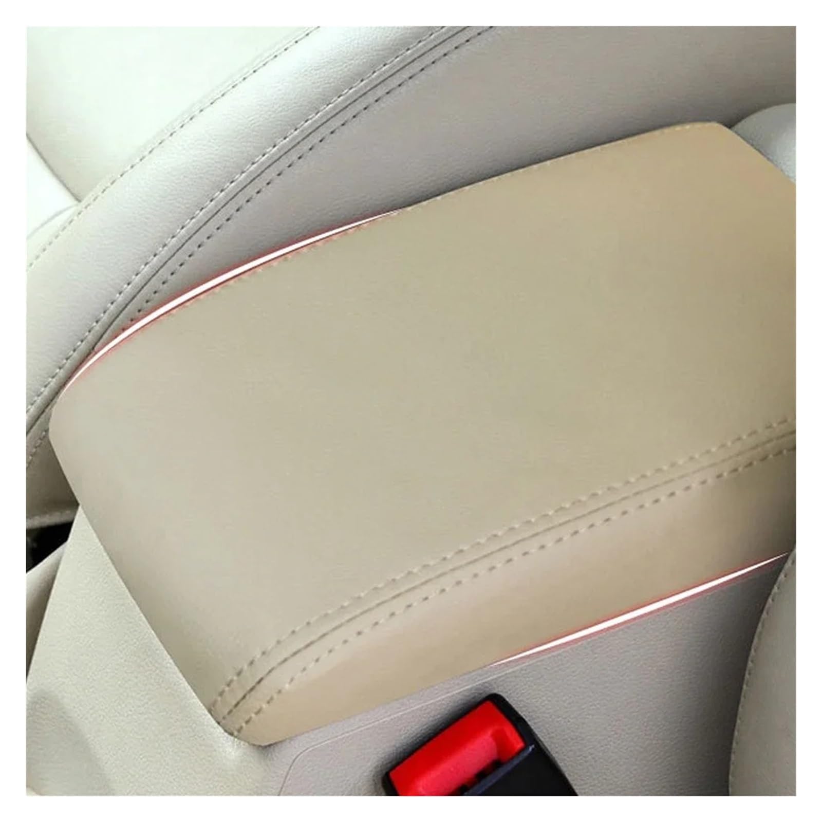 Interieur Dekor Für VW Für Tiguan MK2 2016 2017 2018 2019 2020 2021 2022 2023 Armlehne Box Abdeckung Schutzhülle Zubehör Auto Zubehör Innenraum(Beige) von URAGER