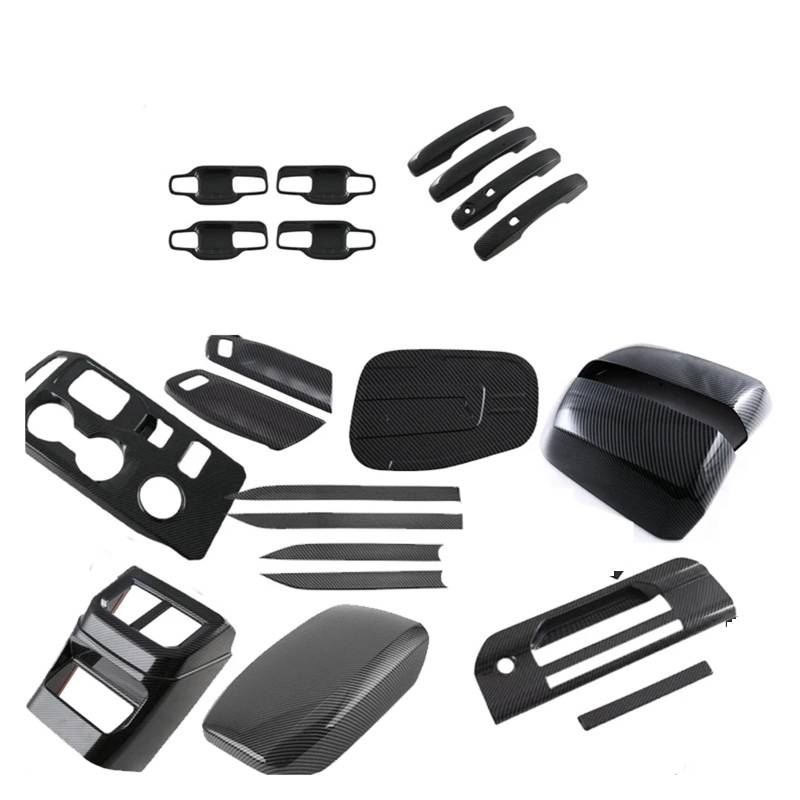 Interieur Dekor Rechtslenker Für Ford Für Ranger T9 2023 + ABS Carbon Faser Muster Auto Innen Außen Abdeckung Trim Dekoration Auto Zubehör Auto Zubehör Innenraum(23PCS) von URAGER