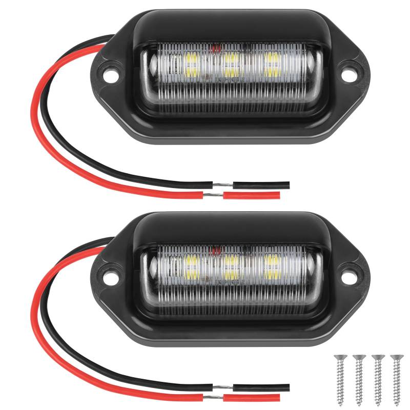 URAQT LED Kennzeichenbeleuchtung, 2 x 6500 K Kennzeichenleuchte 400Lm Heckleuchte Weiß Kennzeichen 12V Eingebauter Canbus für Wohnmobil Transporter LKW SUV Anhänger Wohnwagen von URAQT