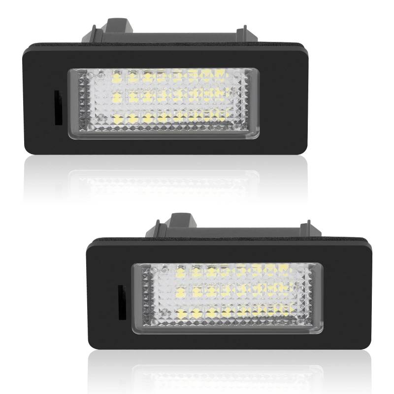 URAQT LED Kennzeichenbeleuchtung, 2 x 6500 K Kennzeichenleuchte 400Lm Heckleuchte Weiß Kennzeichen 12V Eingebauter Canbus für B-MW E39 E60 E82 E90 E92 E93 M3 E39 E60 E70 X5 E60 E61 M5 E88 von URAQT