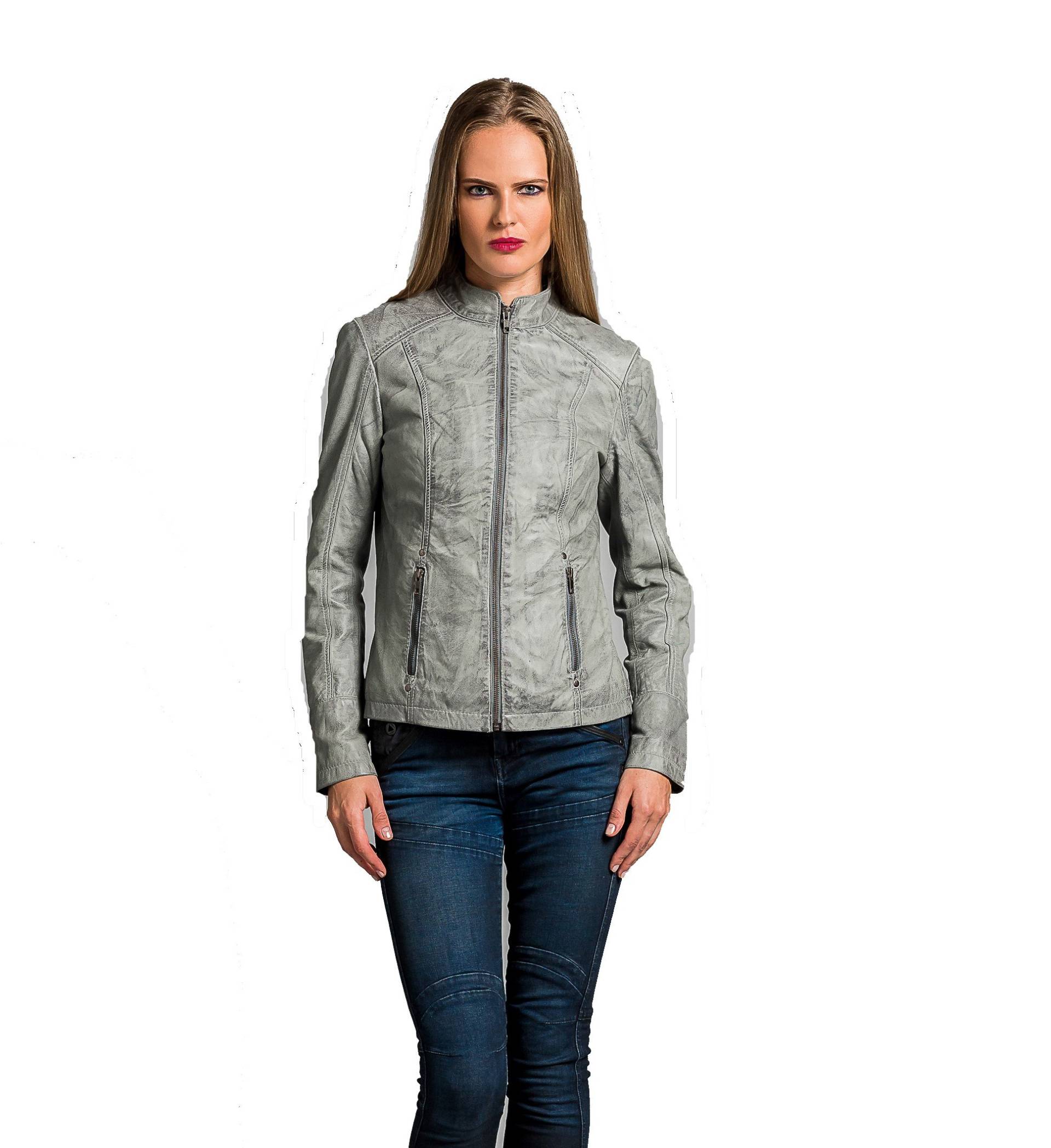 URBAN LEATHER Damen Ur-230 Fashion Lederjacke Rt01, Grau, L EU von URBAN 5884