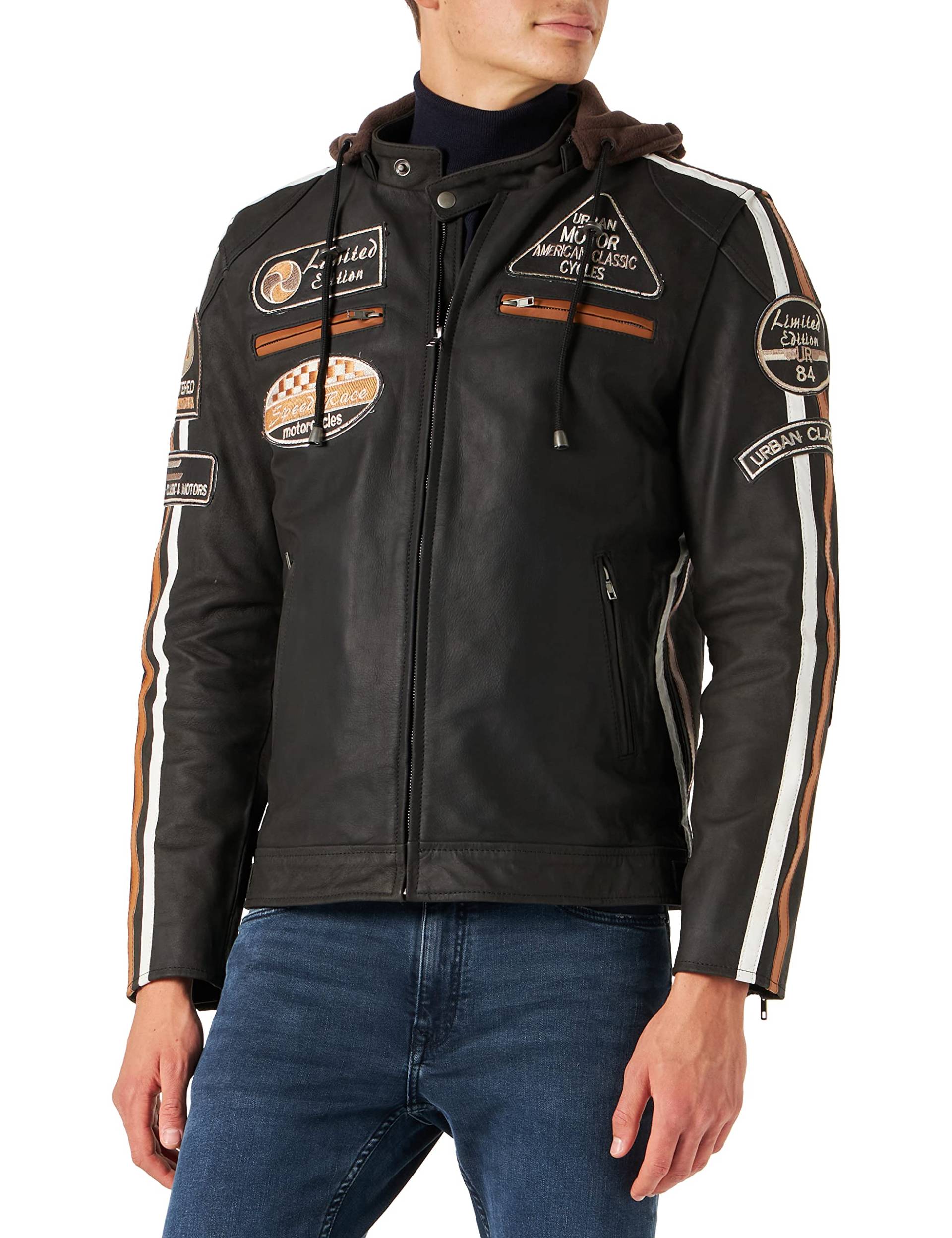 Urban Leather LeatherHerren Jacke, Brown, Große : XL, UR-28, braun von URBAN 5884