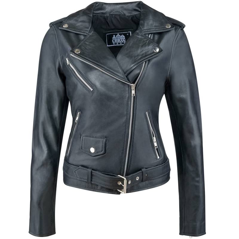 URBAN LEATHER Damen Ur-269 Fashion Lederjacke Perfecto Ladies, Schwarz, 5XL EU von Urban Leather