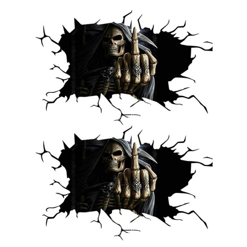 3D Horror Totenkopf Auto Aufkleber Totenkopf Heckscheibe Aufkleber Fenster Aufkleber Teufel Schädel Persönlichkeit Autoaufkleber Sticker Dekor Autoaufkleber Auto Halloween Dekor Auto Aufkleber von URFEDA