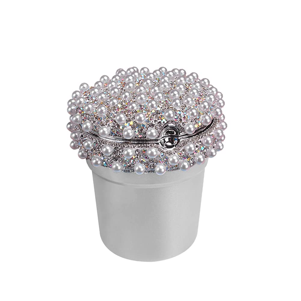 Auto Aschenbecher Strass, Bling Kristall Auto Aschenbecher mit Deckel,Tragbare Zigarette Aschenbecher Halter Tasse mit LED Lichtanzeige Glitzer Diamant Auto Aschenbecher Auto Styling von URFEDA