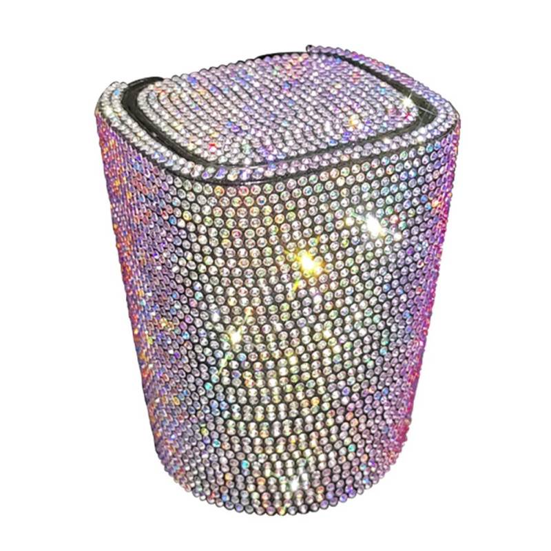 Bling Auto Aschenbecher, Kristall Strass Aschenbecher mit Deckel und blauem LED-Licht Zigarette Becherhalter Tragbar Aschenbecher Glitzer Aschenbecher für Frauen Auto Zuhause Büro von URFEDA