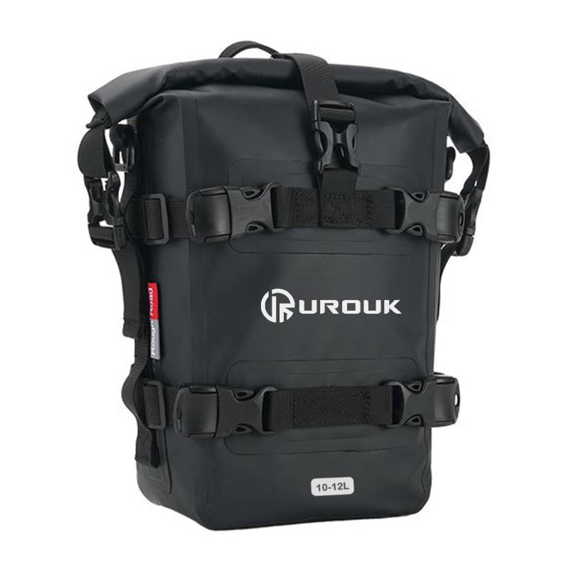 UROUK Sturzbügel Seitentaschen Tasche 6L 10L Wasserdicht Motor Motorrad Stoßstangen Seitentasche Tasche Motorräder Seitenrahmen Seitenkoffer HecktascheTasche mit Schultergurten (1, Schwarz, 10L) von UROUK