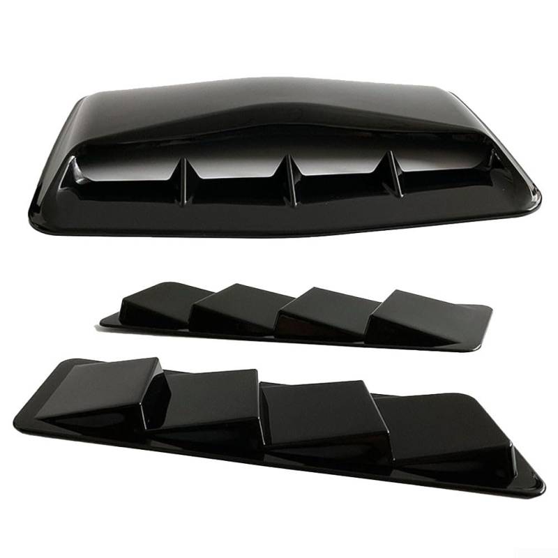 3 Stück/Set Auto Vent Dekorative Luftströmung Einlass Motorhaube Schaufel Abdeckung Set Glänzend Schwarz von URPIZY