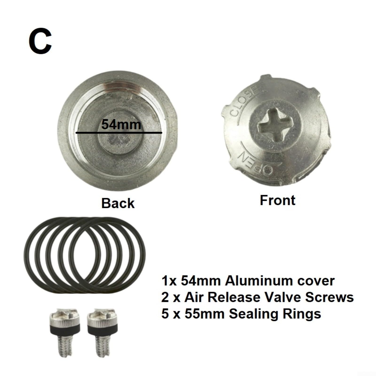 URPIZY Ölfass-Dichtungsdeckel Edelstahl Tankdeckel 35mm/43mm/54mm Aluminiumlegierung Ölbehälter Abdeckung mit Entlüftungsventil(54mm) von URPIZY