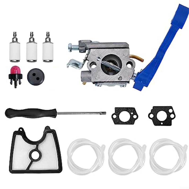 URPIZY Vergaser-Tuning-Kit Für 125B 125BX 125BVX Laubbläser, Ersatz Für Zama C1Q-W37, Mit Luftfilter, Kraftstoffleitung Und Düse von URPIZY