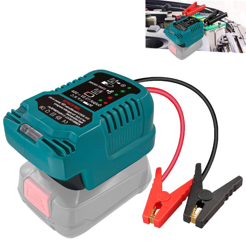 Auto-Batterie-Starthilfe-Adapter kompatibel mit Bosch 18V PBA/PSB/PSR Batterie, Batterie-Starter-Adapter für bis zu 3,5L Gas oder 3,5L Diesel-Motor mit 11AWG Jump Kit Kabel von URUN