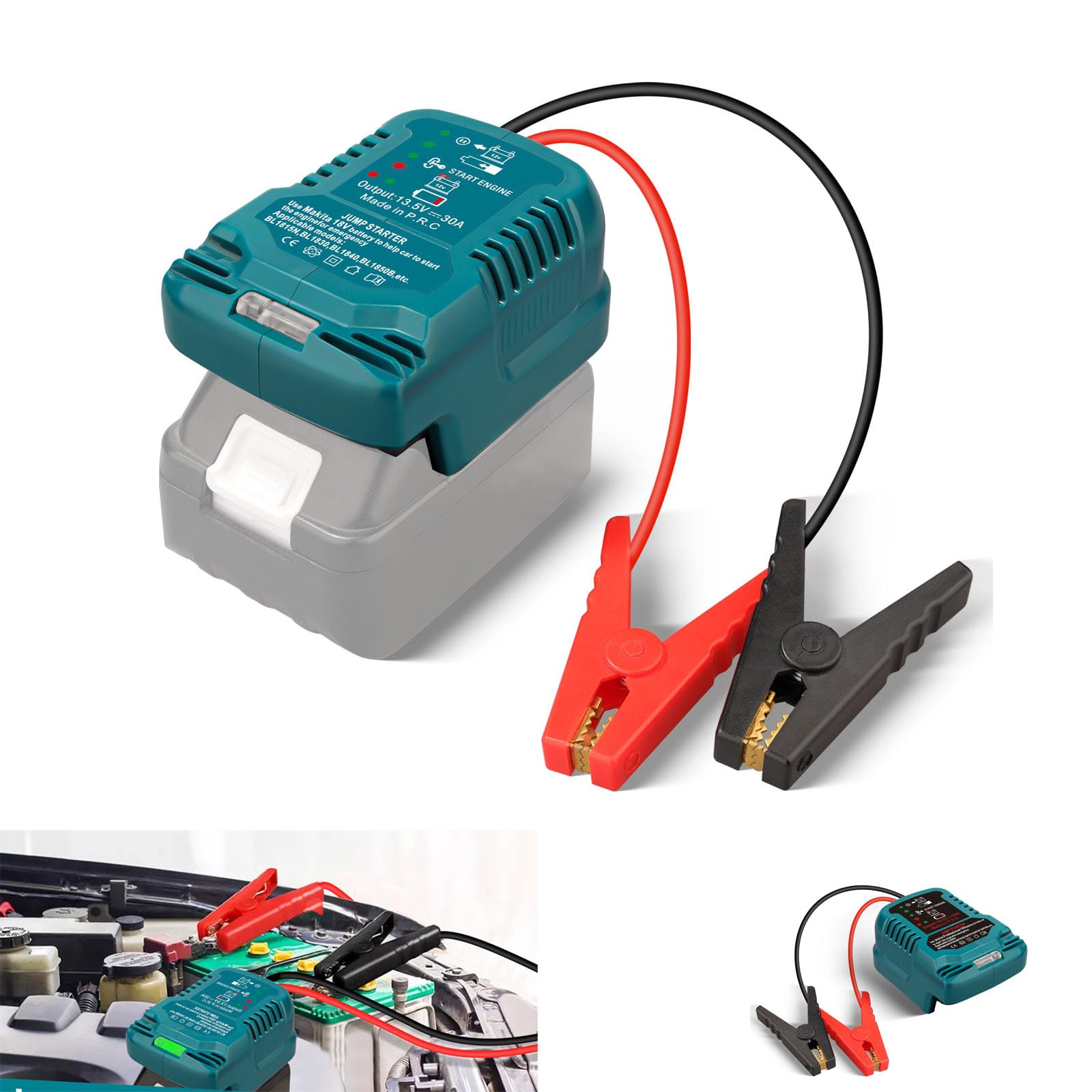 Auto Starthilfe Powerbank Adapter für Makita 18V Akku, Jump Starter Autobatterie-Booster mit 11AWG-Kabel, Auto Safe Batteriestarter (Batterie Nicht inbegriffen) von URUN