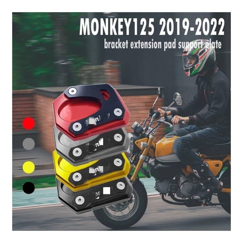 Motorrad Stützplatte Für Monkey 125 Monkey125 18-22 Motorrad CNC Kickstand Fuß Seitenständer Verlängerungspolster Stützplatte Vergrößern Ständer von URWBCMJS