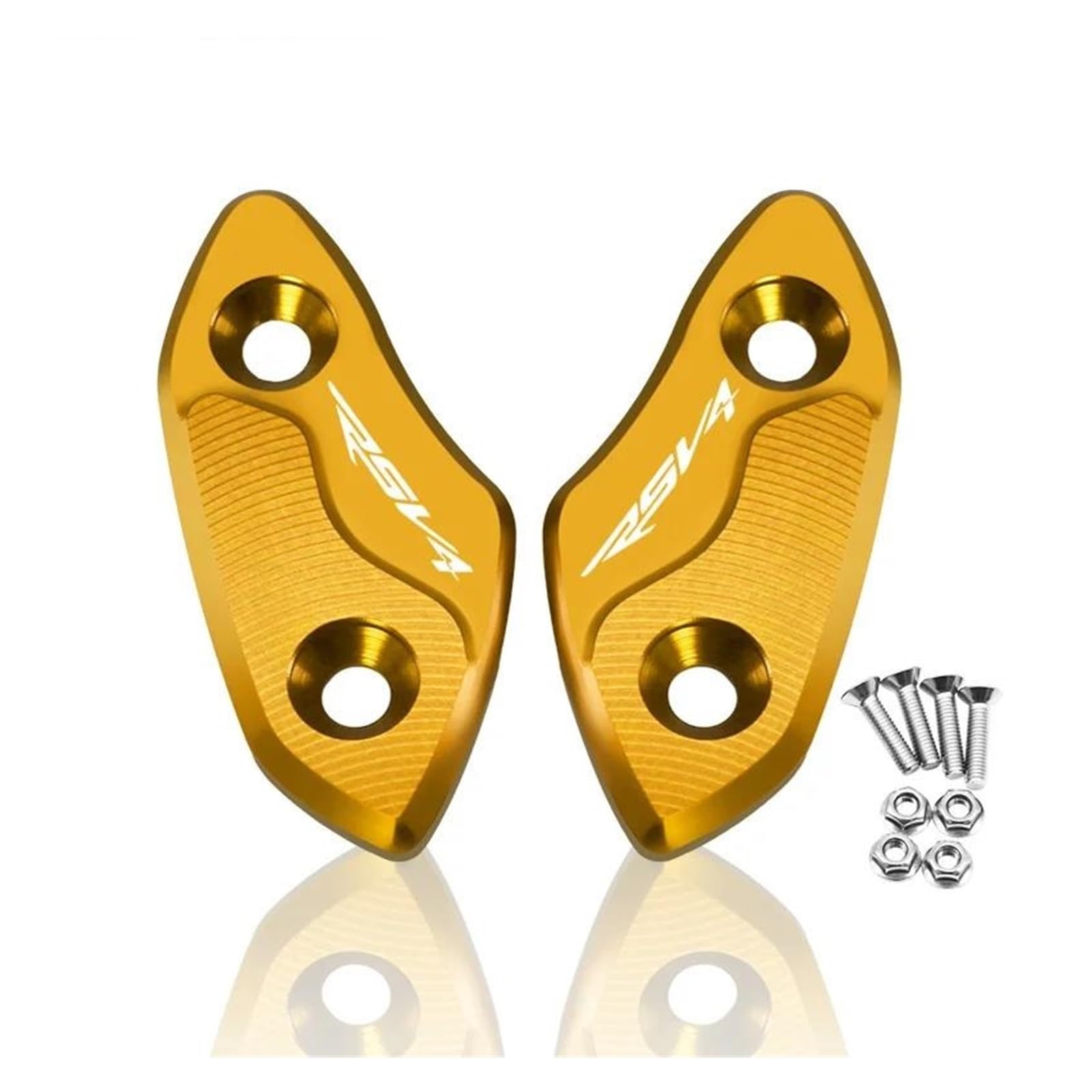 USAMZOM Spiegel Blockierungskappe Für Aprilia RSV4 2009-2020 Motorrad-Spiegelblock-Grundplatten(Gold) von USAMZOM